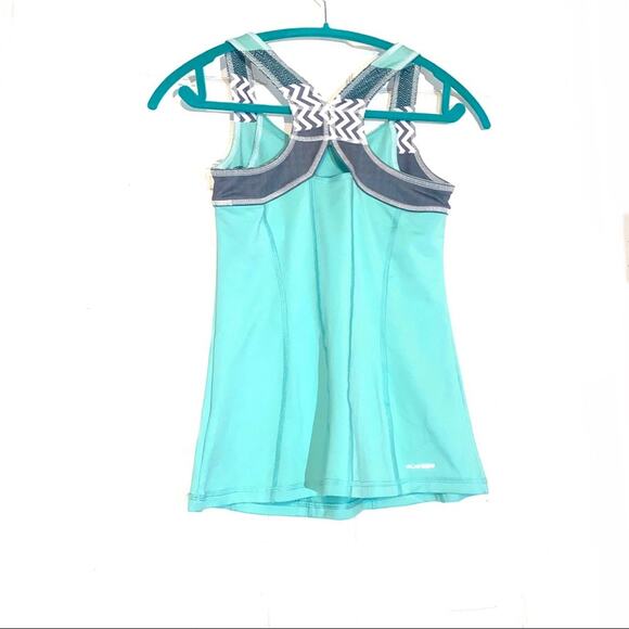 Reebok Mint Green, Gray & White Racerback Tank Top - Picture 2 of 3